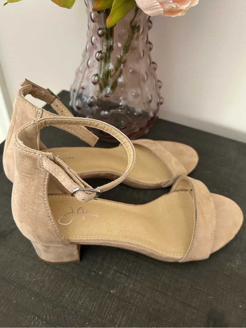 J. Adam’s Tan Faux Suede Heels